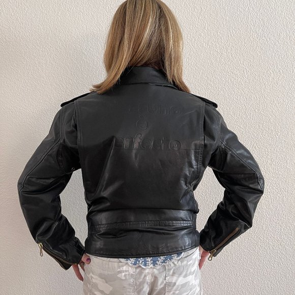 Auc Versace Leather Bomber Black Jacket - Picture 6 of 17